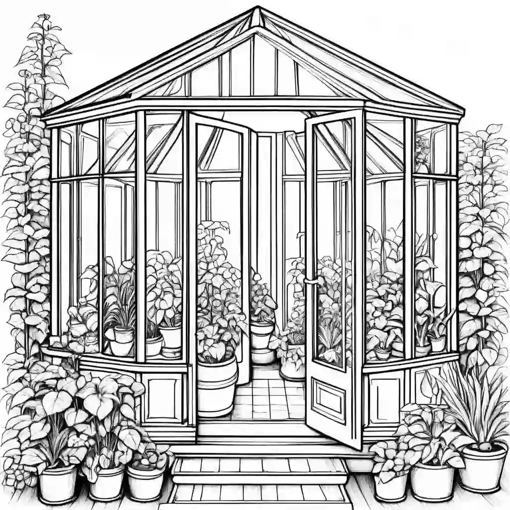 Greenhouses coloring pages